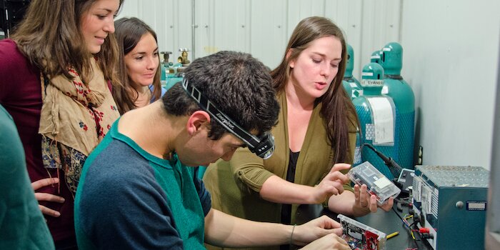 Students working on project