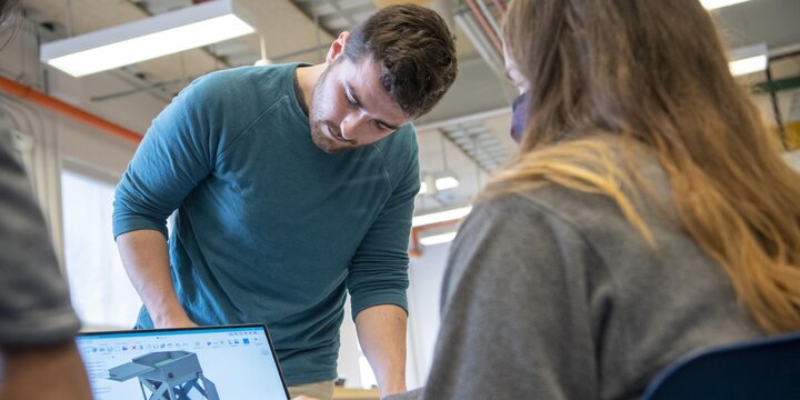 Student working on a computer