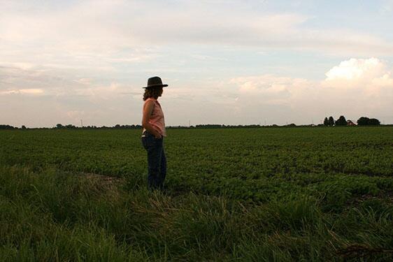 Farmer Maggie in her field.